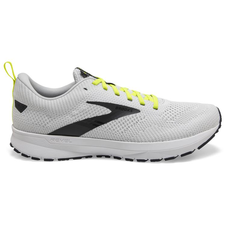 Brooks Revel 5 Performance Men's Road Running Shoes - White/Oyster/India Ink (96018-NBZU)
